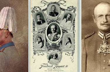 Fryderyk August III &ndash; ostatni kr&oacute;l Saksonii. Na środkowej poczt&oacute;wce...