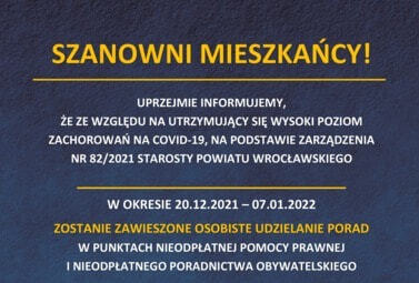 Zdjęcie do Zawieszenie osobistego udzielania pomocy prawnej 