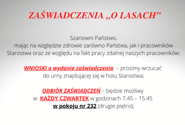 Zdjęcie do ZAŚWIADCZENIA &bdquo;O LASACH&rdquo;