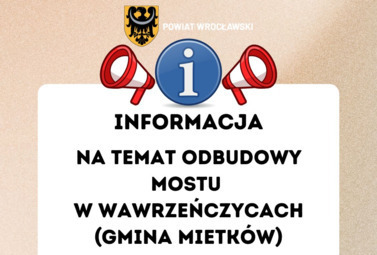 Zdjęcie do Odbudowa mostu Wawrzeńczyce&ndash;Mietk&oacute;w DP 2075D