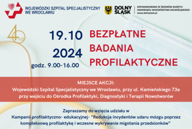 Zdjęcie do Bezpłatne badania profilaktyczne na terenie Wojew&oacute;dzkiego Szpitala...