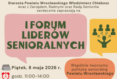 Zdjęcie do I Forum Lider&oacute;w Senioralnych Powiatu Wrocławskiego - 08.05.2026...