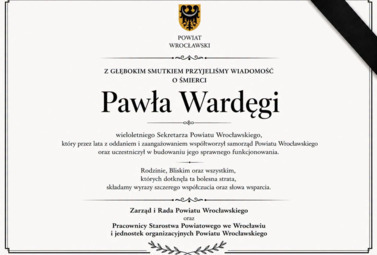 Zdjęcie do Kondolencje z powodu odejścia Pawła Wardęgi