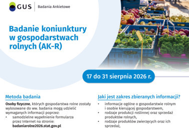 Zdjęcie do Badania Koniunktury w Gospodarstwach Rolnych AK-R 2026 &ndash; edycja...