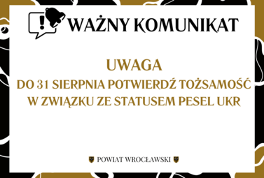 Zdjęcie do Ważna informacja dla os&oacute;b ze statusem PESEL UKR