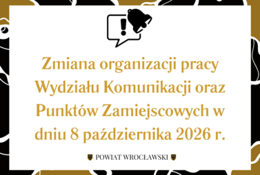 Zdjęcie do Zmiana organizacji pracy Wydziału Komunikacji oraz Punkt&oacute;w Zamiejscowych...