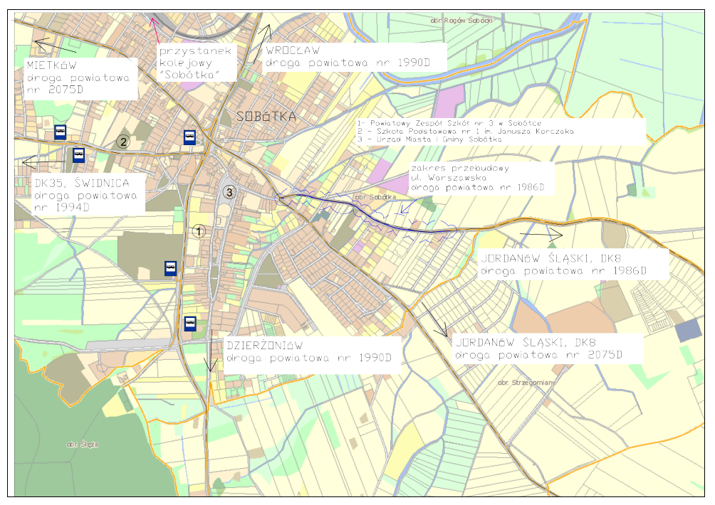Mapa lokalizacyjna - Sobótka (Warszawska)