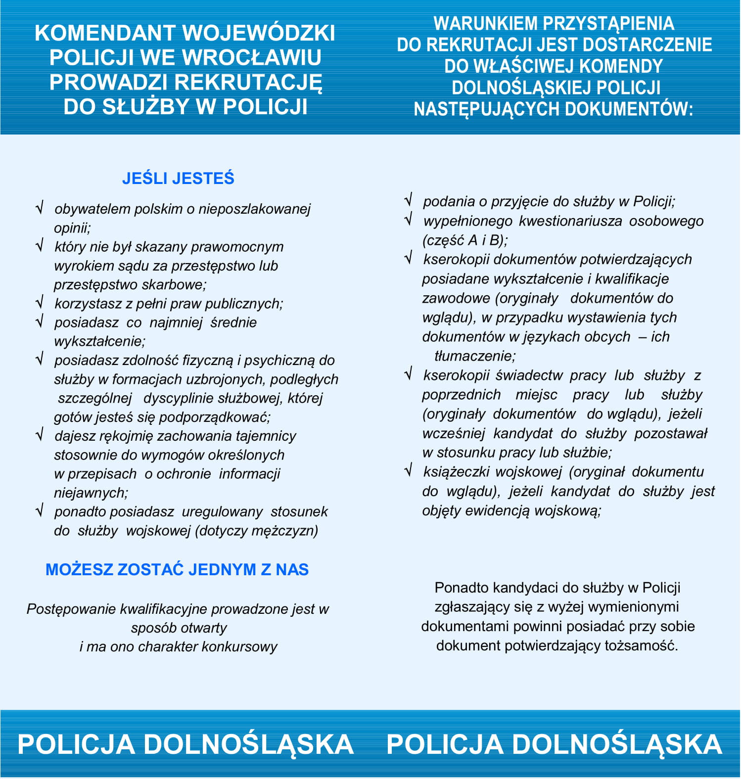 ulotka 2 - jak zostać policjantem ulotka 2 - jak zostać policjantem