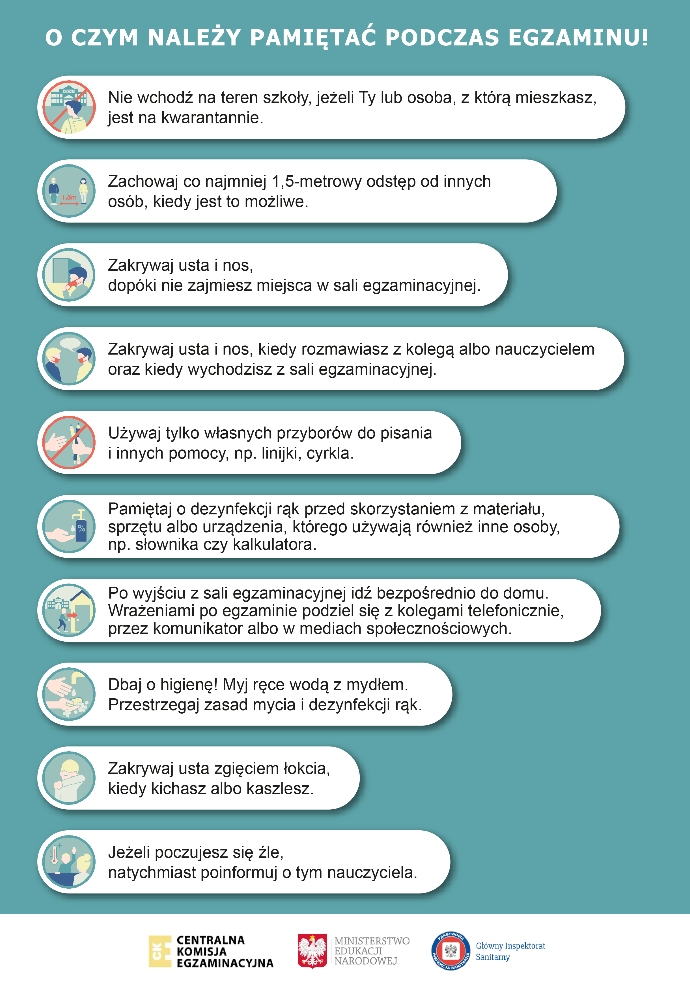 zasady obowiązujące podczas egzaminów zasady obowiązujące podczas egzaminów